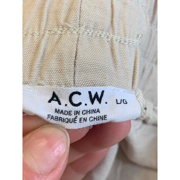 A-Cold-Wall Women's Casual Wide Leg Pant Nylon Stretchable Beige Size Large - Picture 6 of 9